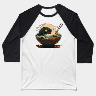 Ramen Bowl Monster Baseball T-Shirt